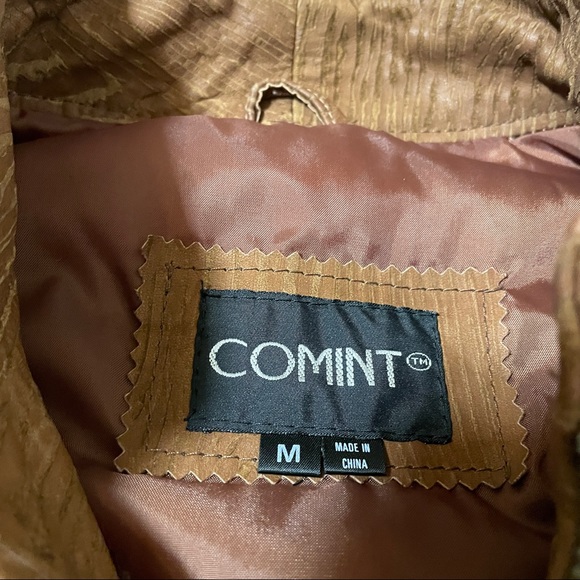 Vintage Comint 100% genuine Brown Leather Jacket with 100% Nylon inner lining - Picture 3 of 6